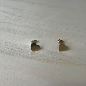 Gold-toned Heart Stud Earrings
